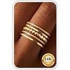 Kakonia Anelli Donna Oro Stacking 14K Placcato Oro Argento Anello Impermeabile Set Anelli Donna Fidanzamento Mignolo Pollice Fedine Fidget Anello G3-10
