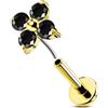 OUFER 16G Oro Orecchini Helix Threadless Fiore Piercing Conch Acciaio Chirurgico 316L Flat Cartilage Nero CZ Piercing Trago Per Le Donna 6 mm