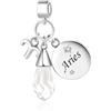 FGT Charm Pendenti Zodiaco con Pietre del Compleanno Scintillanti compatibili con Braccialetti Pandora Charms Moments per Compleanni delle Donne, Misura unica, Rame, Nessuna pietra preziosa