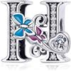 MUERDOU Charm in argento con lettera iniziale a forma di farfalla, per braccialetti Pandora, ciondoli fai da te, regali per donne
