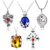 HJYZY 5 pezzi Vampiro Katherine cosplay gioielli accessori Elena Gilbert apertura verbena medaglione Bonnie collane vampiro Ankh ciondolo collana set Cosplay per fan
