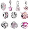 Nhemeylp 10 Ciondoli Distanziatori Rosa per Bracciali, Gioielli Regalo per Mamma, Ragazze, Adolescenti e Familiari