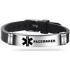 Medical ID Me - Braccialetti in silicone con avviso medico di emergenza, sensibilizzazione medica, epilessia, diabete, BPCO, fluidificante del sangue, unisex, in acciaio inox, regolabile, Misura unica
