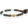 Gerba Bracciale Uomo WBROWN02 Realizzato con Filo Cerato, Pietre Dure, Ceramiche, Murrine, Osso e Arg 925 Fatto a Mano in Italia Regalo Uomo