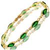 Rizilia Taglio Marquise Simulata Smeraldo Verde CZ 18K Placcato Oro Bracciale Tennis, [18cm/7inch]
