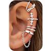 Dochais 5 Pezzi Ear Cuff Orecchini Donna Argento Orecchini Senza Buco Ear Cuff Orecchio Non Piercing Earcuffs Regolabile Ipoallergenici Orecchino Clip Donna per Cartilagine Orecchino Finti Ragazze D