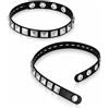 Jadive Bracciale in pelle punk borchiato girocollo gotico collana anni '80 in pelle nera collare steampunk collo fascia per costume di Halloween punk emo accessori per donne uomini, Pelle