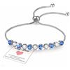 HEEYA Braccialetti placcati in argento da donna, braccialetti tennis regolabili, braccialetto scorrevole con cristallo, braccialetto personalizzato regalo per mamma, figlia, ragazze, 26 cm, Zirconia