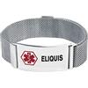 LSxAB Braccialetto Rosso per Allarme Medico per Uomini Donne Emergenza Primo Soccorso, Regolabile, Chiusura Magnetica, Bracciale in Acciaio Inox con Identificazione, Acciaio inossidabile, Non pietra