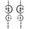 Umimiss Orecchini gotici - Orecchini lunghi con diamanti a stella e luna, gioielli gotici, gioielli gotici da donna, orecchini da strega, orecchini pendenti a cerchio nero per donne, Halloween, Natale, Misura