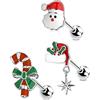 OUFER 16G 3pcs Christmas Helix Studs Pack Tragus Piercing Jewellery Cartilage Ear Piercing Conch Ring Earring for Top of Ear Forward Helix Cartlidge Earrings Women Gifts
