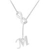 SAMINO Collana in argento con 26 iniziali per donne e ragazze, collana infinita personalizzata per moglie, fidanzata, sorella, amica, per San Valentino, compleanno, Natale, festa della mamma, Grande
