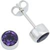 mantraroma orecchini a bottone in argento 925 con pietra preziosa viola ametista orecchini in vero argento sterling da donna regalo