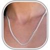 DORANA Collana cubana da donna, in argento Sterling 925, a prova di scolorimento, con catena cubana spessa 3 mm, idea regalo per la festa della mamma, 40/45/50/56/61 cm, 14 inch (36cm)Tight Choker