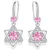 HEEYA Orecchini pendenti in argento Sterling per donne e ragazze, orecchini pendenti con zirconia cubica, orecchini ipoallergenici a forma di stella esagonale, per orecchie sensibili, regalo di