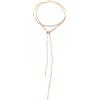Yienate Collana Boho Y con strass oro CZ catena tennis scintillante Lariat cristallo collana lunga cravatta girocollo collana Bling Prom collana gioielli regalo per donne ragazze