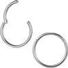 ZS 2 pezzi ASTM F136 Titanio 6/7/8/9/10/12/14mm Orecchini a cerchio per cartilagine Tragus Helix, 20G 18G 16G Anelli per labbra, naso e setto, Piercing per conchiglia, gioielli, Innendurchmesser: 9mm