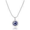 SBI Jewelry Collana portafortuna con ciondolo a forma di occhio di malocchio, scintillante, da donna, con ciondolo a forma di amore, per famiglia, amici, festa della mamma, anniversario, compleanno,