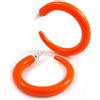 Avalaya Orecchini a cerchio aperti in acrilico lucido spesso 50 mm di diametro, colore arancione brillante, Misura unica, Plastica