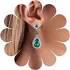 Yheakne Vintage Smeraldo Orecchini A Goccia Verde Cristallo Argento Smeraldo Verde Cz Goccia Matrimonio Dichiarazione Gioielli Per Donne E Ragazze