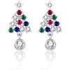 Shuxin Orecchini natalizi per donne e ragazze, ipoallergenici, a forma di albero di Natale, fiocchi di neve, regali festivi per feste di Natale, 10 mm, Zirconia cubica, Zirconia cubica