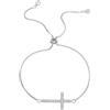 SBI Jewelry Braccialetto da donna con croce gioielli per donne religiose braccialetto cristiano catena braccialetti regolabili in acciaio inossidabile da donna, 17-19 cm (6.69-7.48 inches), Acciaio
