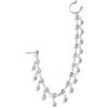 Niaspi CZ Finto Anello Naso Catena Piercing Orecchino per Le Donne Bohemian Indian Crystal Nappa Goccia Naso all'Orecchio Catena Hypallergenic Leggero Estate Accessori Gioielli, Misura unica, Metallo