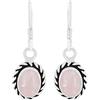 Sterling Silver Jewelry Orecchini pendenti da donna placcati in argento 925 da 3,15 ct, con pietre preziose naturali ovali, fatti a mano, Quarzo rosa Placcato argento, Quarzo