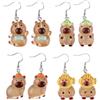 Wasise Capybara - Orecchini divertenti e carini a forma di capibara luminosi, creativi e infantili, orecchini a gancio a forma di cuore, accessori per compleanni, regali per donne, amici, Misura unica