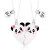 CERSLIMO Collana dell'amicizia con cuore arcobaleno, collana abbinata per 2 ragazze,magnetiche per ragazze adolescenti regali per bambini per donne laurea compleanno regali di Natale, Zinco, Argento