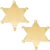 BENECREAT 2 Distintivi Sceriffo Stella Lega Dorata, Spille A Forma di Stella d'oro, Spille in Lega Grezze - Accessori Western per Cappelli, Giacca, Costumi Cowboy e Decorazioni