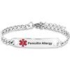 SBI Jewelry Braccialetto identificativo medico di emergenza per donne, bracciale in acciaio inox regolabile, per malattie cardiache, cancro, pacemaker, per uomo e donna, regalo di primo soccorso per