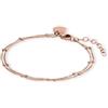 Purelei Liilii Bracciale da donna a doppia fila, in acciaio inox filigranato, placcato oro o argento, bracciale da donna regolabile 16-19 cm, gioiello minimalista per tutti i giorni e strati, Eine