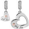 MiniJewelry Ciondolo a forma di cuore divisibile in due pezzi, compatibile con braccialetti Pandora, per migliori amici, madre, figlio, sorelle, nipote, zia, moglie, marito, Misura unica, Rame