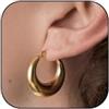 Funte® Orecchini a cerchio in oro massiccio da donna, placcati in oro 18 carati, ipoallergenici, in argento Sterling, leggeri, con perno in argento Sterling, per donne e ragazze (oro/argento), Ottone