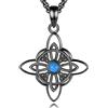 CELESTIA Wicca Ciondolo Nodo della Strega Collana Strega Donna Argento 925 con Opale Artificiale Gioielli Stregoneria Amuleto Protezione Esoterico Regalo x Lei