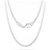 Casxyue Catena in argento S925 per donne e ragazze, 40,6 cm, 45,7 cm, 50,8 cm, 55,8 cm, 61 cm, 61 cm, 71,1 cm, 76,2 cm, catena a maglia barbazzale, serpente, croce, scatola, perline, 30inch, Argento