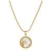 SBI Jewelry Collana zodiacale in oro da donna con pietra portafortuna costellazione Ariete Toro Gemelli Cancro Leone Vergine Bilancia Scorpione Sagittario Capricorno Acquario Pesci Compleanno