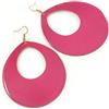 Avalaya Grandi orecchini a cerchio ovale smaltati fucsia/tono oro/85 mm L, Misura unica, smaltato