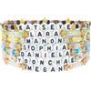 Nhemeylp 7 braccialetti Kpop per ragazze, braccialetti con perline con lettere per fan del K pop, braccialetti dell'amicizia per donne, regali Kpop per amanti della musica (Daniela, Lara, Manon, Megan