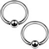 KJM FASHION 2 piercing ad anello in titanio G23, 1 mm, 1,2 mm, 1,6 mm, per sopracciglio, cartilagine, setto nasale, trago, naso, gioielli, Titanio