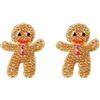 Niaspi Orecchini da donna a forma di omino di pan di zenzero con strass, carini e creativi, con cristalli, a forma di biscotto con glitter, ideali come regalo di Natale, per feste di compleanno