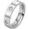Gleamart Anello dell'amicizia in acciaio inossidabile con zirconia cubica, anello di promessa da donna, Acciaio inossidabile