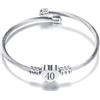 ZakiaHo 12 13 16 18 21 30 40 50 60 70 regali di compleanno per le donne delicati gioielli regolabili Love Heart bracciale rigido in acciaio inox, Acciaio inossidabile, Nessuna pietra preziosa