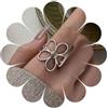 Cybche Anello vintage con fiore grande cavo, minimalista, floreale, anelli bohémien, regolabile, aperto a margherita, gioielli da donna