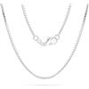 Casxyue Catena in argento S925 per donne e ragazze, 40,6 cm, 45,7 cm, 50,8 cm, 55,8 cm, 61 cm, 61 cm, 71,1 cm, 76,2 cm, catena a maglia barbazzale, serpente, croce, scatola, perline, 16inch, Argento