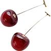 CrownOfRibbons Orecchini da donna a mama di ciliegia rossa, style pendente, en confizione regalo