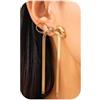 PRTGL Orecchini Pendenti - Placcato in Oro 14K, Orecchino Pendente Lungo da Donna con Design a Catena Snake e Fiocco Chunky