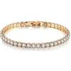 BSLVWG Braccialetto tennis da donna da 4 mm, in argento Sterling S925, regolabile, con zirconi, regalo per la mamma, 5 inches, Pietra Argento sterling