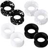 OUFER 8PCS morbido silicone orecchio calibri tunnel e tappi orecchini flessibile orecchio pelle orecchie barella Expander doppio svasato set orecchie piercing gioielli - nero, bianco, Silicone 10 mm